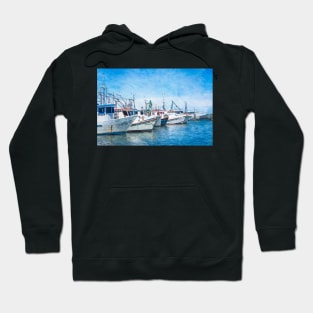 Oyster Boats - Fulton Harbor - Texas Hoodie